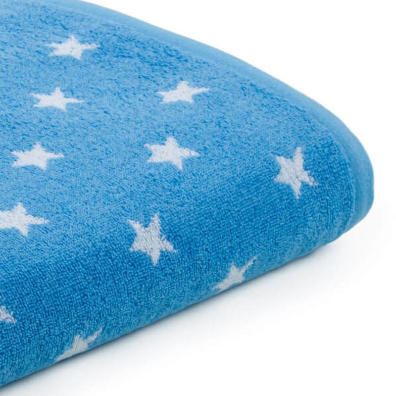 Evan Cotton Midweight Bath Sheet, White/Blue