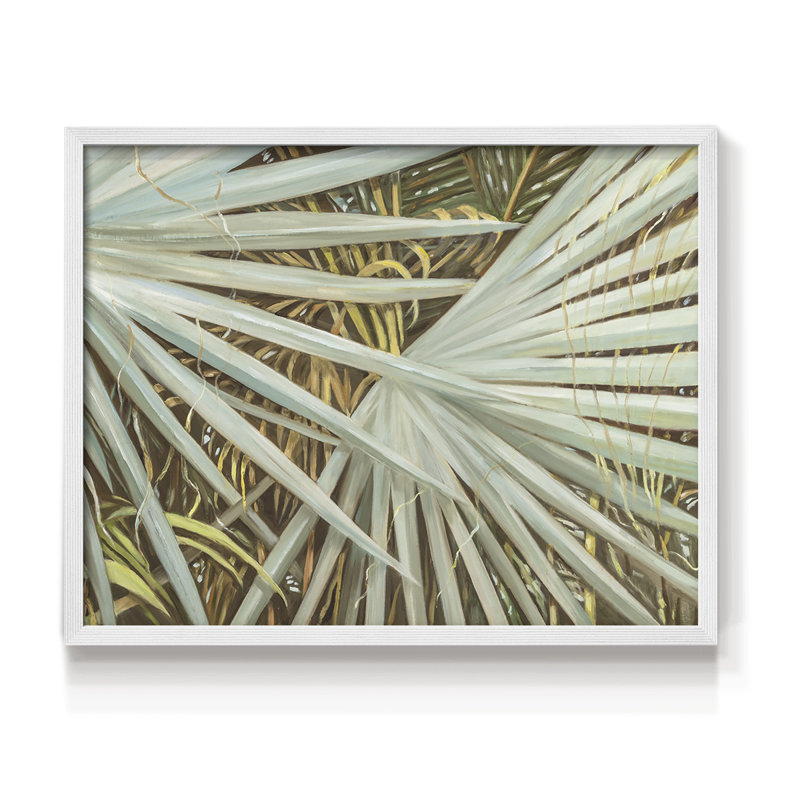 Suave Fronds - impression encadrée - réaménageable, H 8 po x l 10 po, Blanc