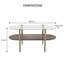 41-inch Oval Glass Coffee Table With A Two-tiered Side Table Featuring Storage, Perfect For The Living Room-964504195