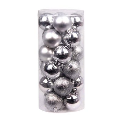 Ensemble de 24 boules de Noël incassables en plastique, décorations à suspendre pour sapin, maison et fêtes.