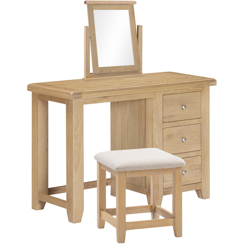 Solvy Dressing Table with Mirror, Oak