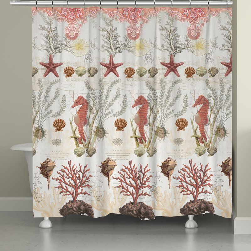 Ornate Coral Shower Curtain