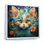 Magique ambre et chat sarcelle avec fleurs I sur toile-1747446481-1706683821