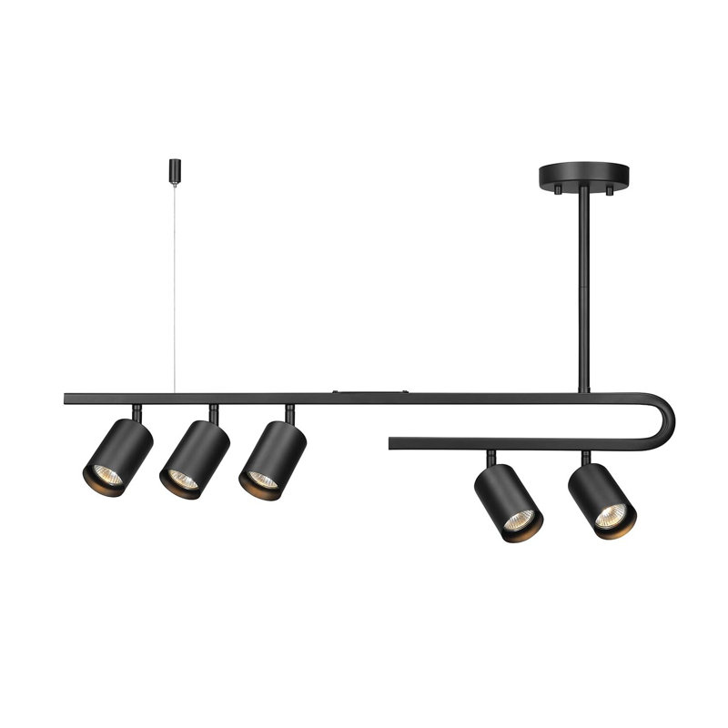 32'' 5 -Light Swing Arm Track Track Kit with Dimmable and Adjustable Head
