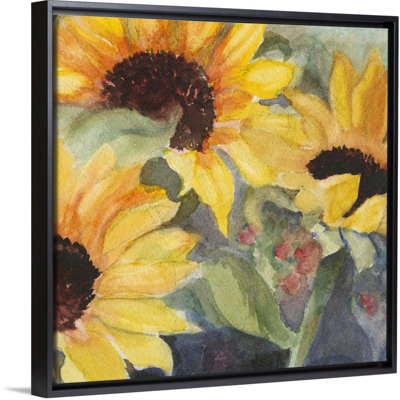 " Sunflowers In Watercolor II " Painting Print