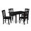 5 Piece Kitchen Table Set for 4 Includes a Rectangle Dining Table with Butterfly Leaf and 4 Dining Room Chairs, Black-1753042033-1753042032-1753042035