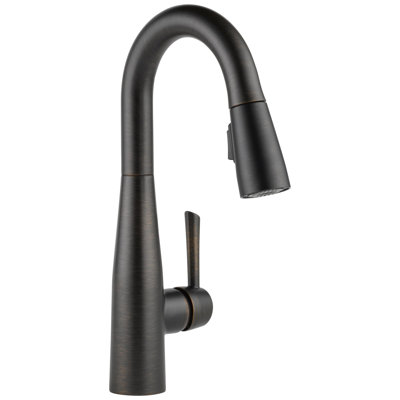 Essa Oil Rubbed Bronze Bar Sink Faucet with Pull Down Sprayer, Modern Single Hole Prep Sink Faucet, Single Handle, Venetian Bronze
