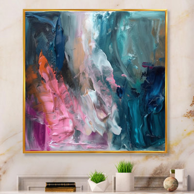 Demeko moderne bleu et rose abstrait - art mural abstrait