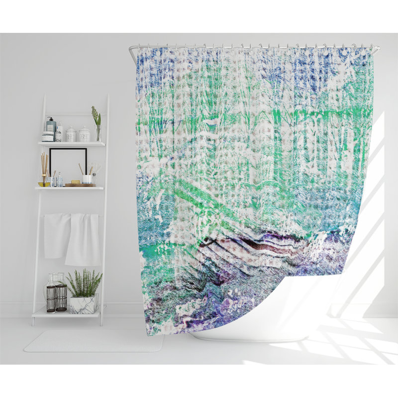 Washed Up Blue Designer Shower Curtain