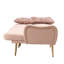 Causeuse convertible en velours à accoudoirs arrondis 64,96 po Kymier-127940988