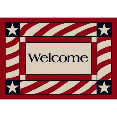 null Patriotic Welcome Area Rug