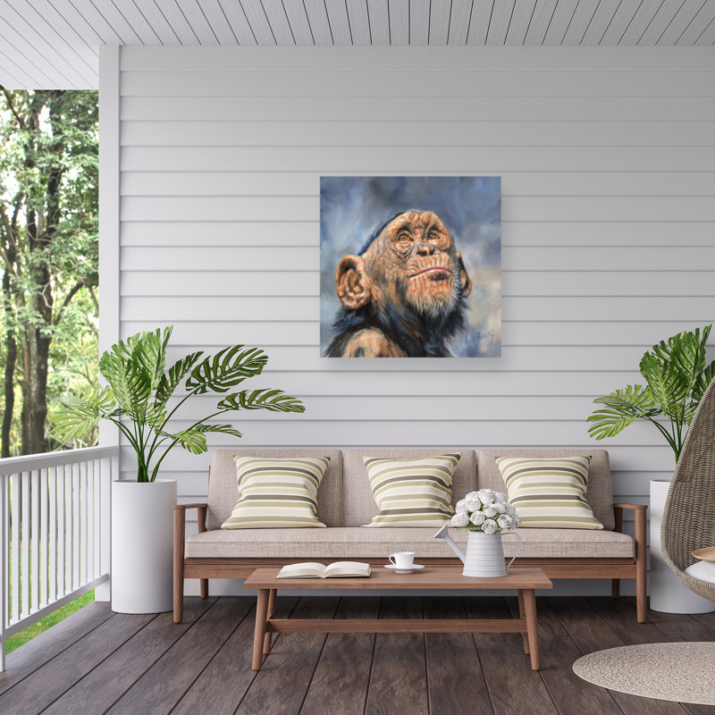 Toile d'extérieur David Stribble Chimp, H 14 po x l 14 po