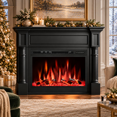 Meuble télé 54 pouces à DEL avec 12 couleurs de flamme, thermostat réglable et minuterie
