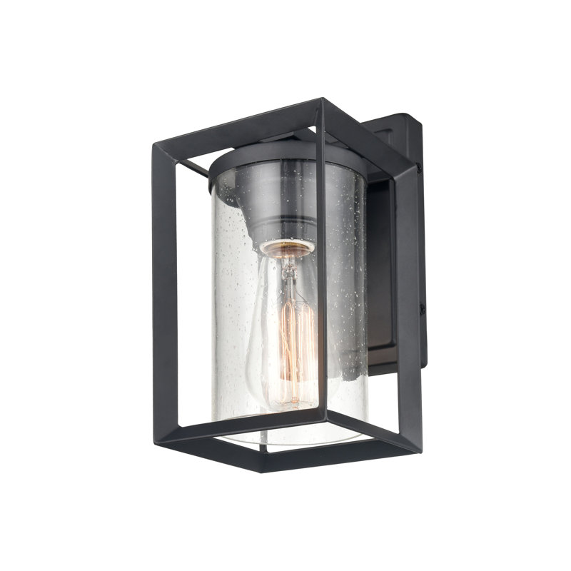 Lanterne murale d'extérieur à brancher H 9 po noire à 1 ampoule, Noir, H 10,13 po x l 5,13 po x P 5,13 po