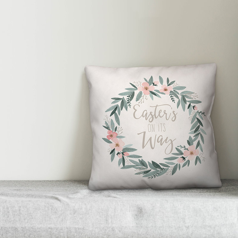  Coussin Pâques, 16 po x 1 po, Polyester / Bourre en polyester