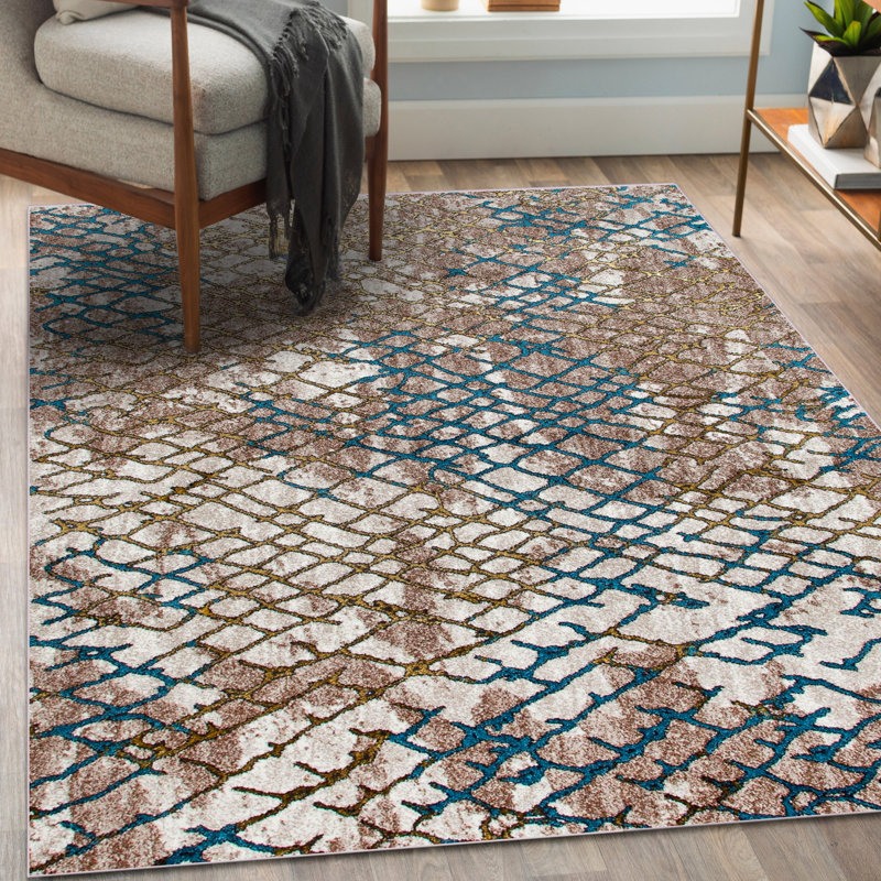 Tapis d'intérieur / extérieur beige Marlette, 8 pi x 10 pi