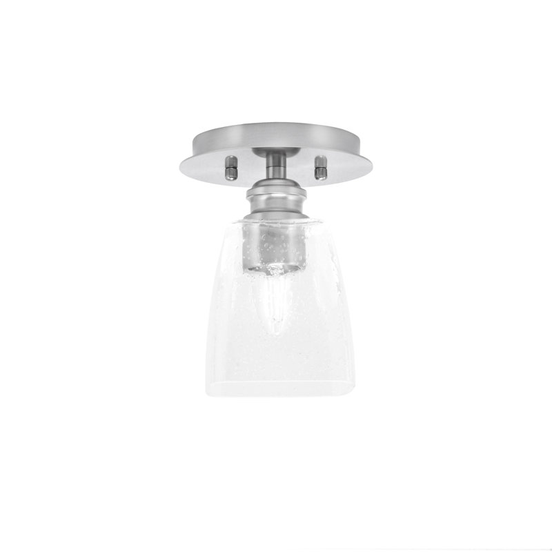 Verre à bulles semi-encastré carré 4,5 lumières Edge, Nickel brossé