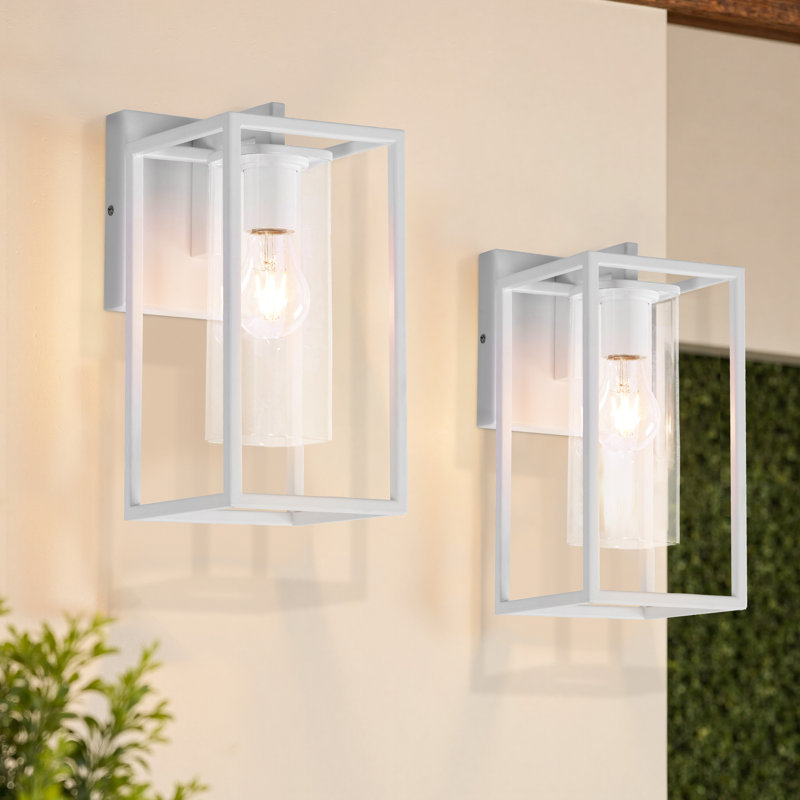 Lanterne murale d'extérieur Tiernan, H 12,15 po x l 5,75 po x P 8,05 po, Blanc
