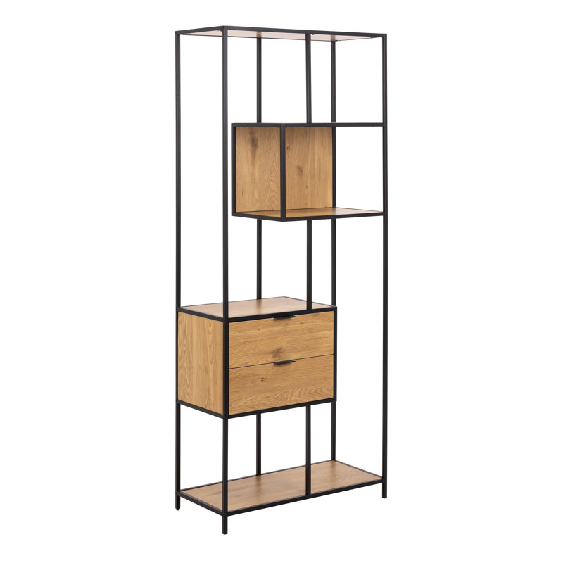 Aneita 185cm H x 77cm W Powder Coated Steel Standard Bookcase