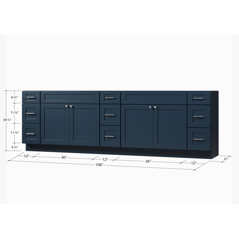 108 Double Bathroom Vanity Base Only, Blue