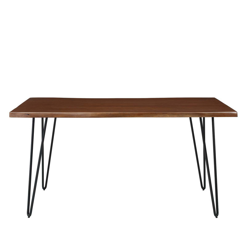 Modway Ardor 60" Live Edge Acacia Wood Rectangular Dining Table, Black