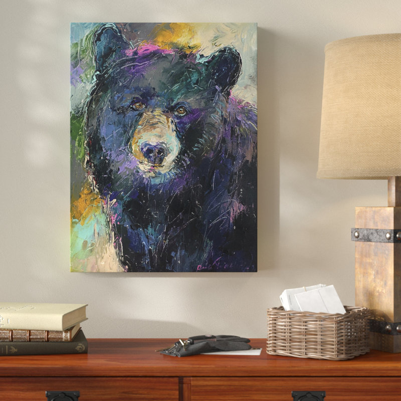 « art bear », impression sur toile, H 32 po x l 24 po x P 2 po, Pas de tapis, Toile tendue