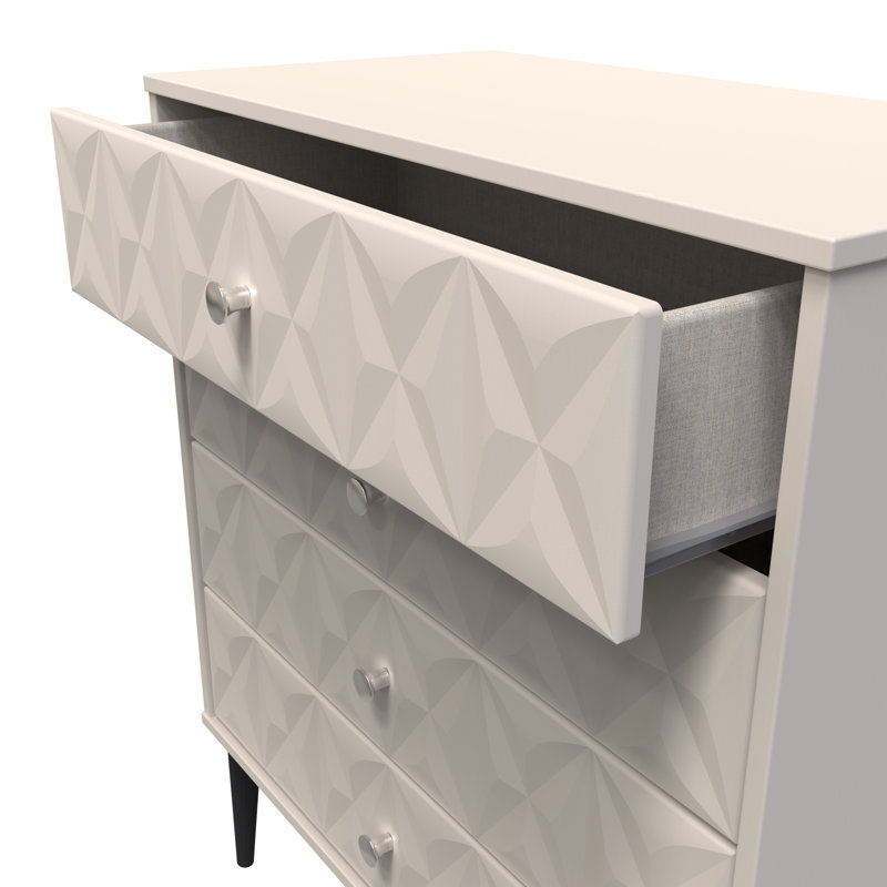 Fully Assembled Herma 4 - Drawer Chest of Drawers, Kashmir Matt