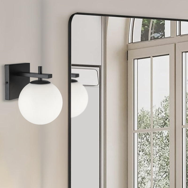 Kache 1 Light Dimmable Armed Sconce, Matte Black