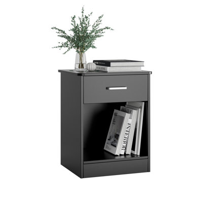 23.6" H x 17.7" W Multi-Functional End Table,  Bedside & Sofa Side Table with Drawer and Shelf, Nightstand for Bedroom & Living Room by Ebern Designs