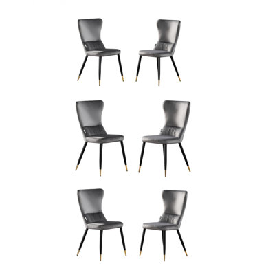 Hartshorne Velvet Dining Chairs - Ergonomic Curved Back with Metal Legs -  Side Chair for Dining Room Kitchen Living Room
