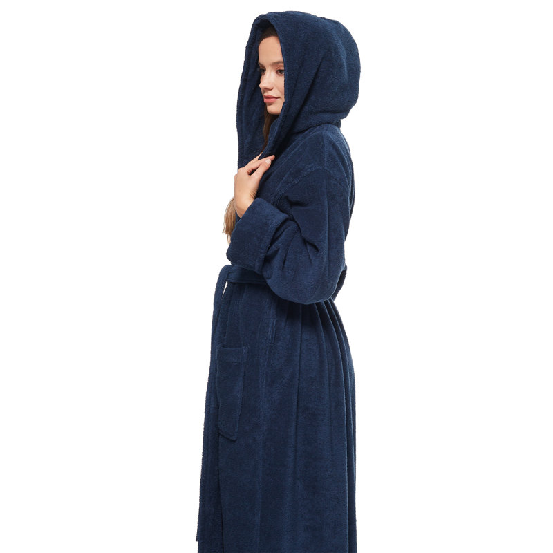 Peignoir à chevilles 100% coton Hovis, Petit, Bleu marine