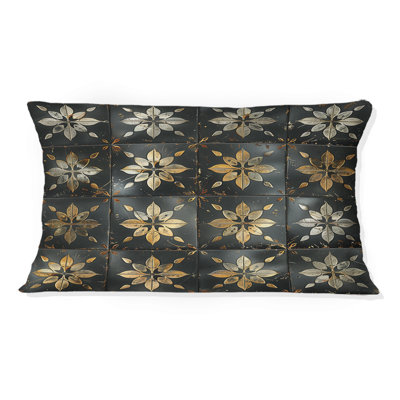 Coussin décoratif rétro en mosaïque noire V - Country
