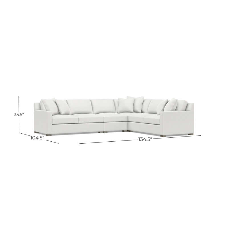 Kelsey Sectional, White Polyester