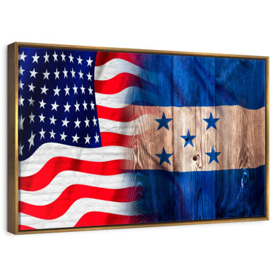 Drapeau des États-Unis et du Honduras