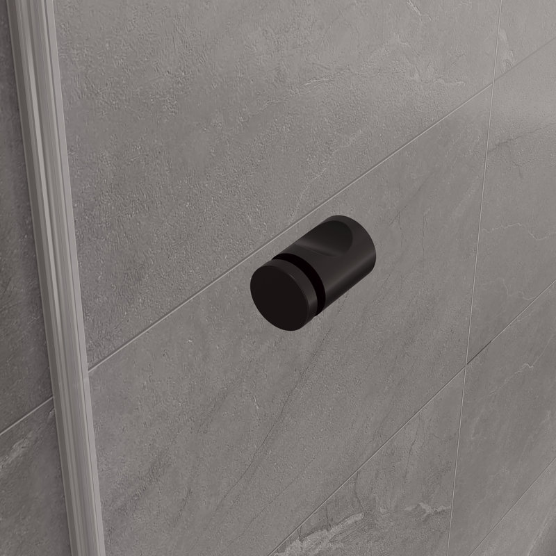 Matte Black Frameless Double Sliding Shower Door with Clear Tempered Glass
