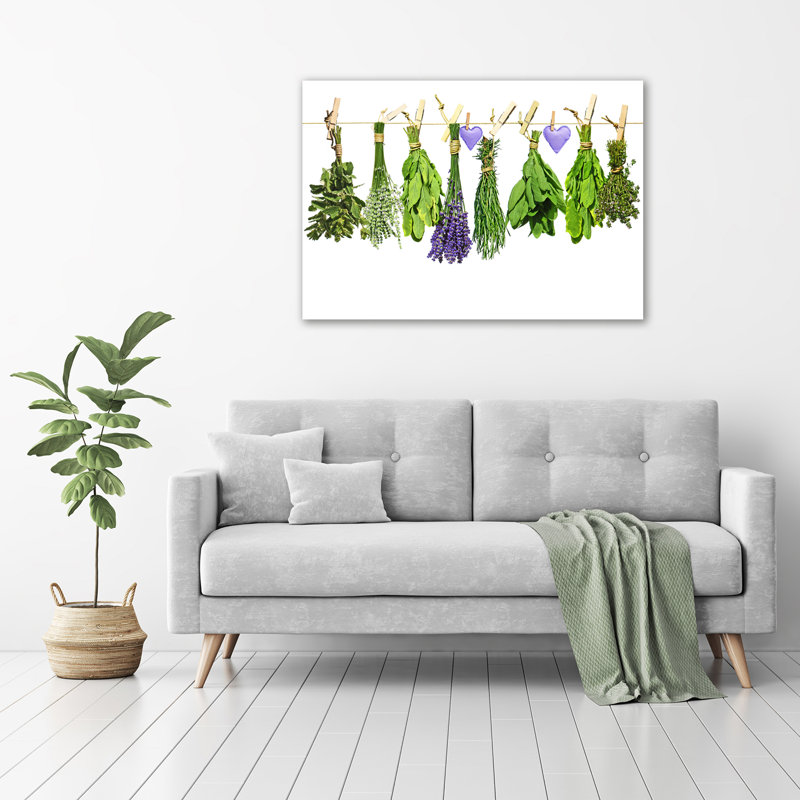 Herbs On A String - No Frame Print on Canvas