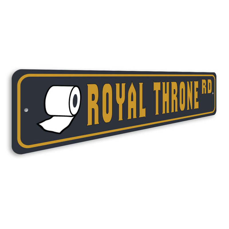 Signe en aluminium du trône royal, H 6 po x l 24 po x P 0,06 po