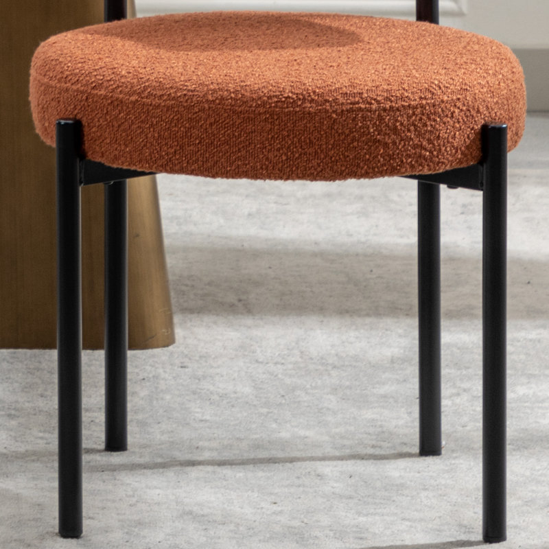 Chaise de salle à manger rembourrée Modern, 2, Noir, noir, noir, noir, Rouille