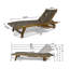Chaise longue Banzai l 30,5 po x P 82,5 po x H 10 po avec plateau coulissant (ensemble de 2)