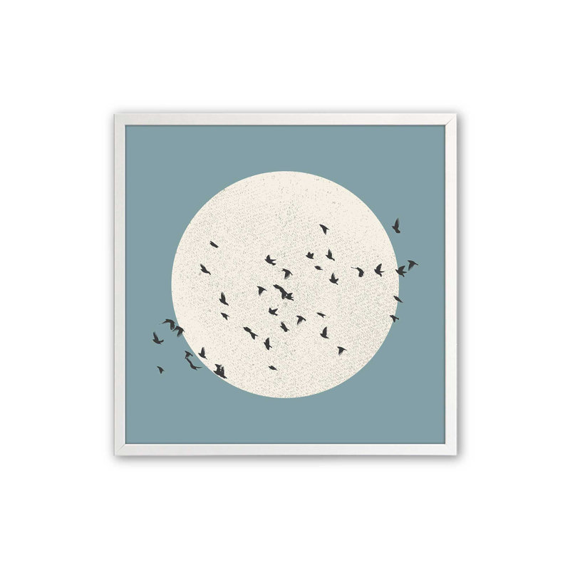 «Lunar Journey» par Looks Printables, H 21 po x l 21 po x P 1,25 po, Papier encadré blanc opaque