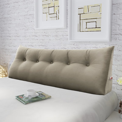 Sit-up Back Comfort Velvet Headboard Wedge Reading Pillow Triangular Backrest Back Support Compression
