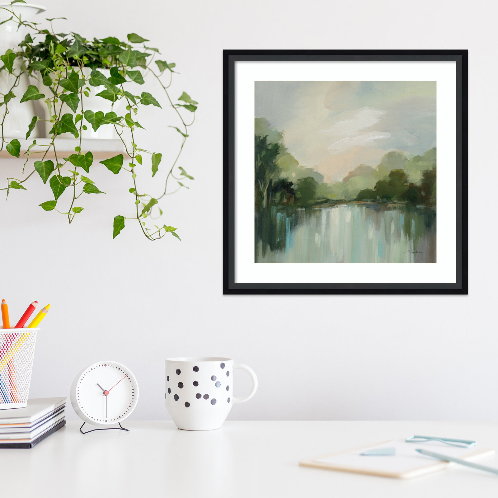 Cool Spring Day Print, 17" H x 17" W, Black