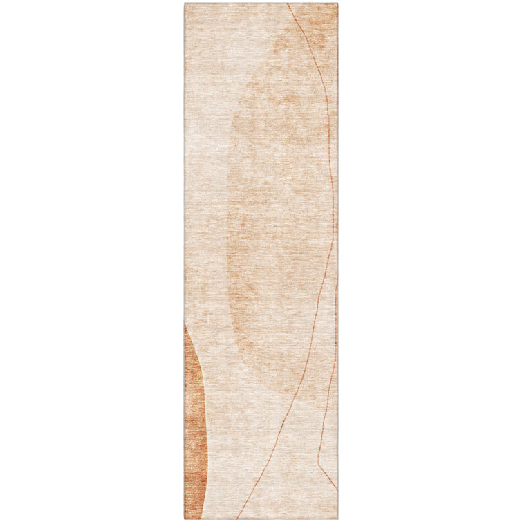 Premium Machine Washable Prisco Terracotta Rug
