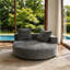 Canapé-lit modulaire courbé surdimensionné rembourré avec 2 coussins, rembourré entièrement en mousse, sans assemblage requis-379423853