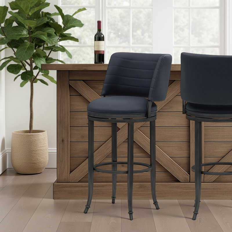 Ensemble de 6 tabourets de bar pivotants en similicuir Torres, Tabouret de bar (siège d'une hauteur de 30 po), Bleu