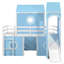 Lit mezzanine simple avec tente et tour rose Slide-130611578