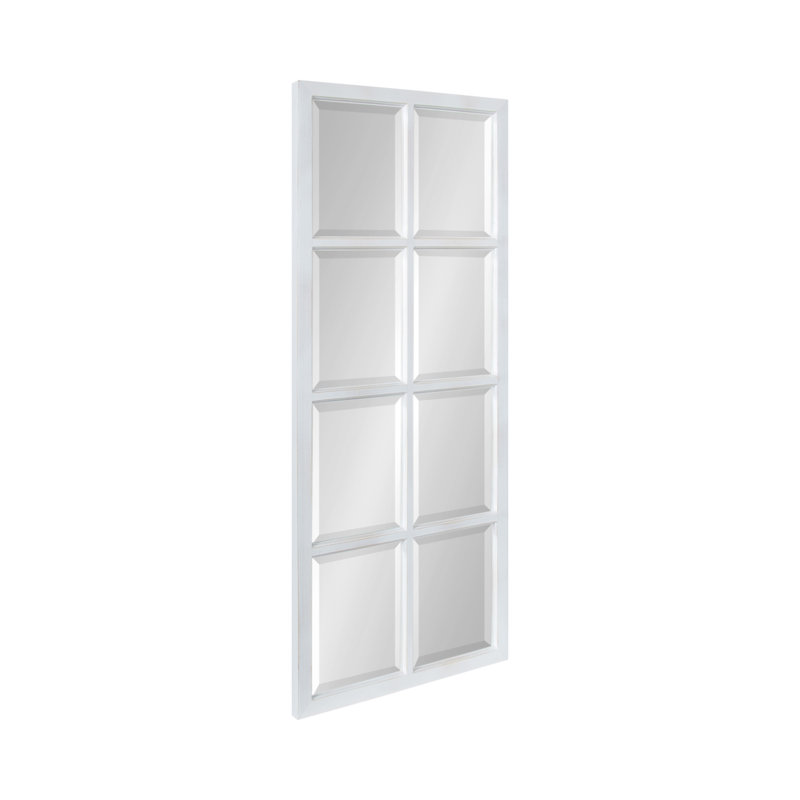 Busby Solid Wood Flat Mirror, White, 41.5" x 17.5"