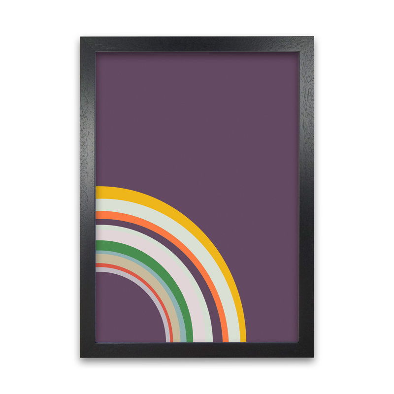 Pair of Nursery Rainbow Right B 1 Piece Wall Art, 84cm H x 59cm W x 3cm D, Black Frame