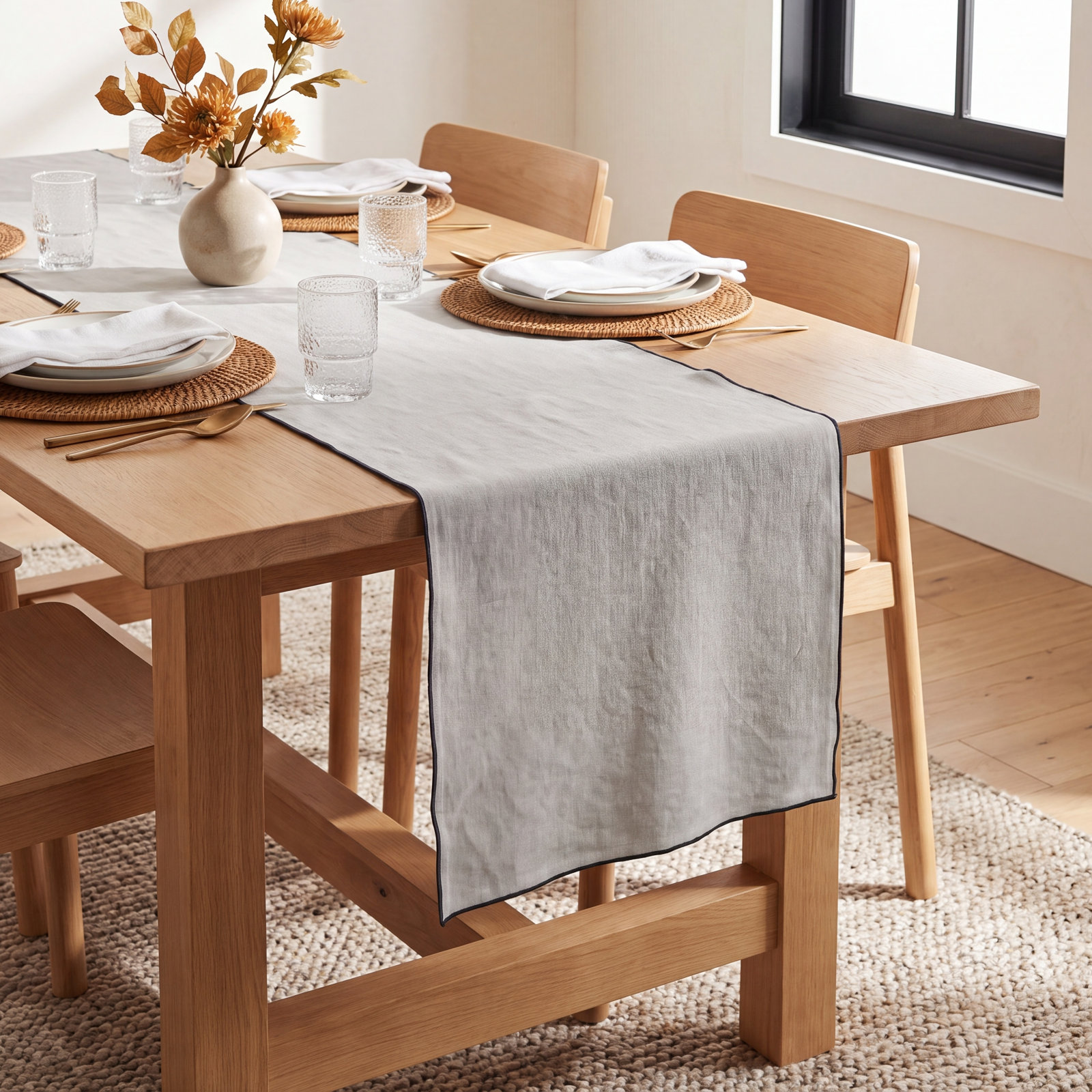 Riggs Table Runner, Blue/Gray