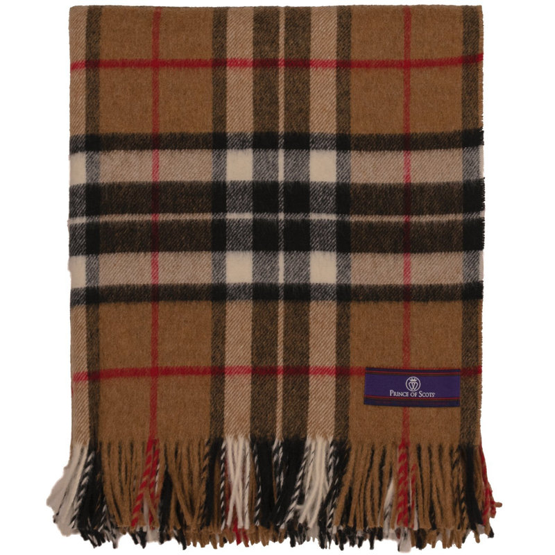 Jeté en laine highland merino, Brun clair Thompson